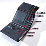 men wallet Genuine Leather Wallets For Men zipper Purse Vertical Business Wallets RFID anti-theft Credit Card Holder Money Bag
