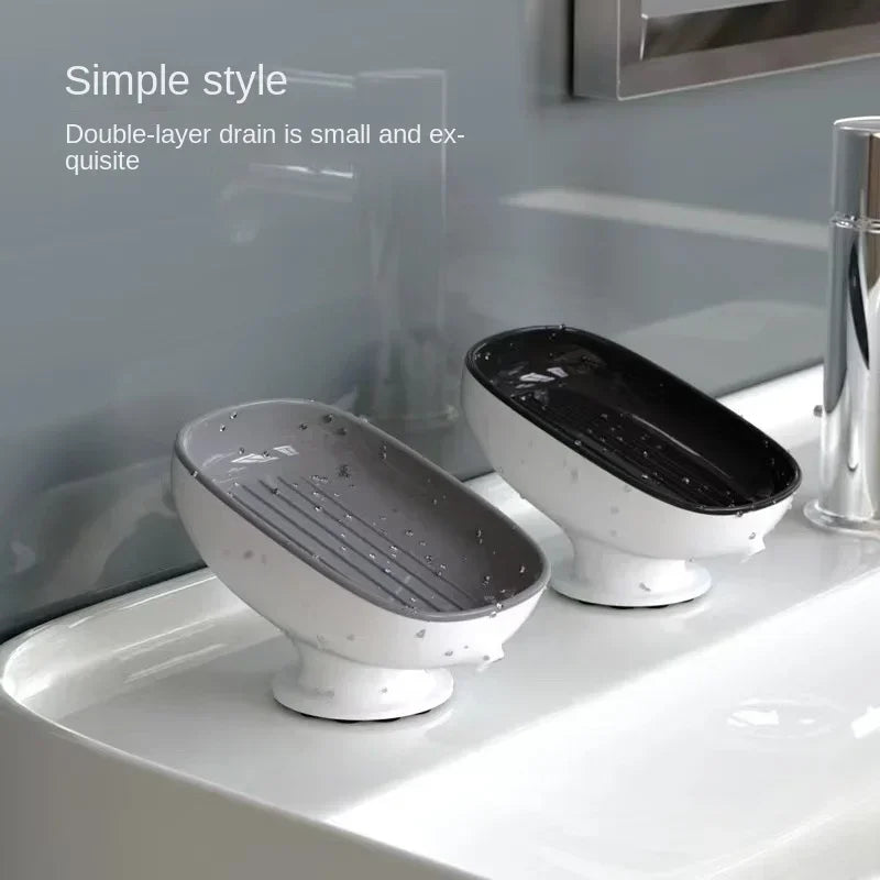 Super Suction Cup Soap Dish with drain water For Bathroom Soap Holder Kithcen Sponge Holder Soap container Bathroom Supplies