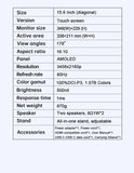 VCHANCE 15.6'' 4K OLED Portable Monitor Touchscreen 16:10 100%DCI-P3 Office Display for Mini PC Laptop Phone XBox Switch Macbook