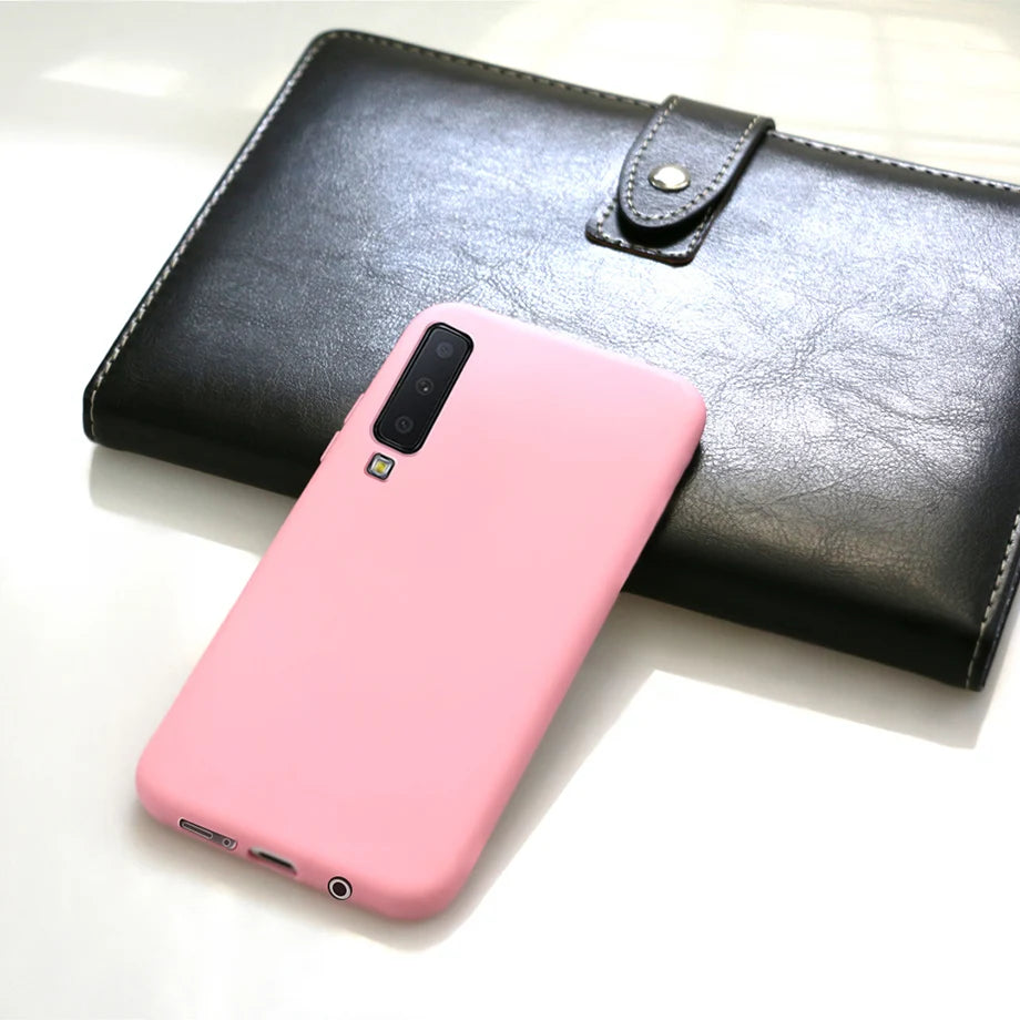 Funda para teléfono Samsung Galaxy A7 2018, carcasa de silicona mate suave para carcasa trasera Samsung A7 2018 A750 A750F