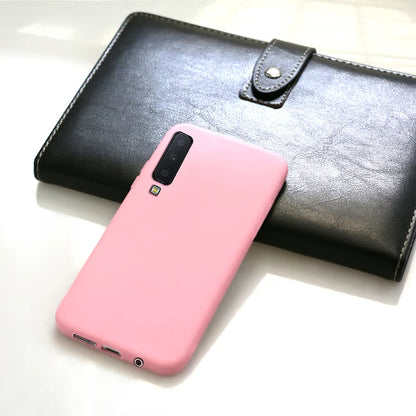 Funda para teléfono Samsung Galaxy A7 2018, carcasa de silicona mate suave para carcasa trasera Samsung A7 2018 A750 A750F