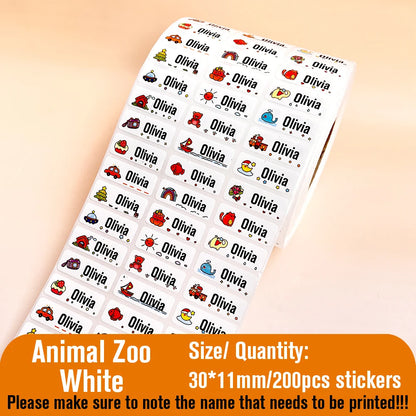 Custom Name Tag Sticker Waterproof Kawaii Stickers Decals Personalized First Name Label for Children School Stationery Bottle