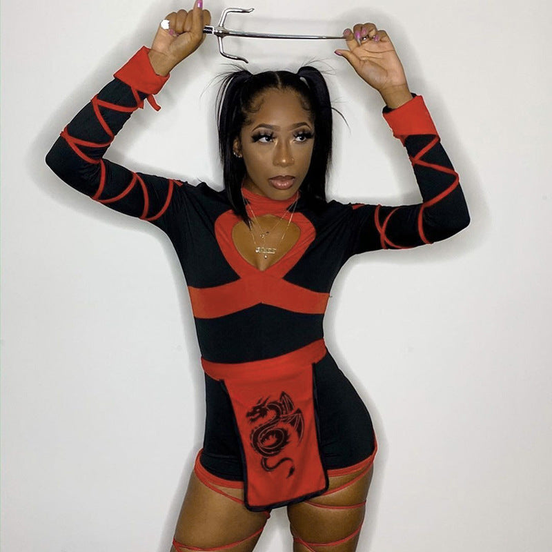 Ninja Cosplay Anime Halloween Costume for Women Adult Cosplay Dragon Ninja Warrior Costume