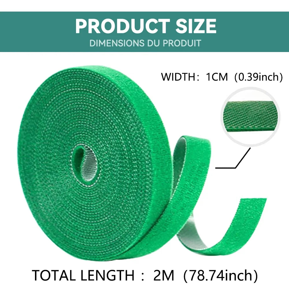 Brida de nailon para plantas trepadoras, reutilizable, con cierre de velcro, ideal para jardín. 