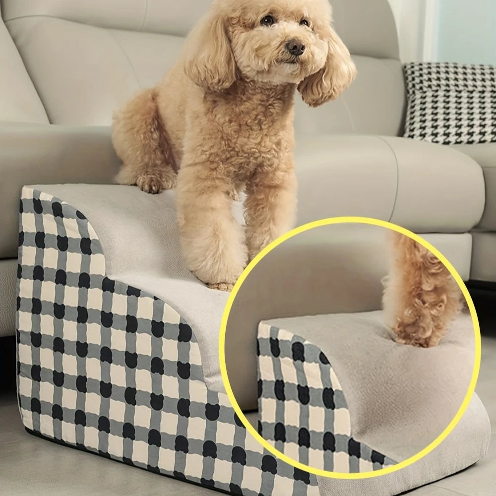 Pet 2/3 Steps High-Density Foam Dog Secure Stairs Ramps Non-Slip Pet Steps for Older Dogs Pet with Joint Pain Sofa Bed Ladder