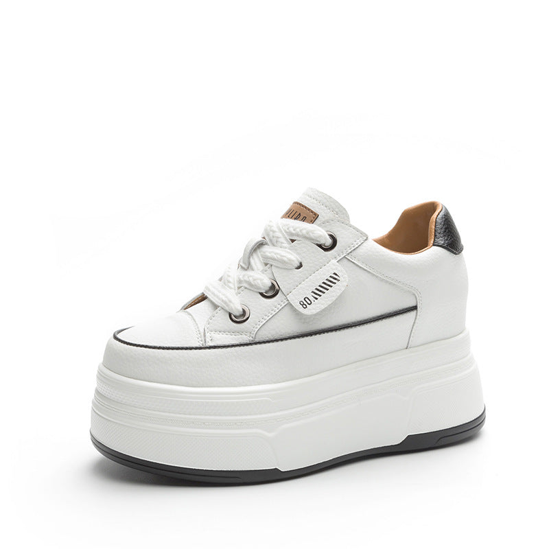 Fujin 9cm Cow Suede Genuine Leather Women Vulcanized Shoes Platform Wedge Skate Boarding High Brand Heels Casual Summer Shoes