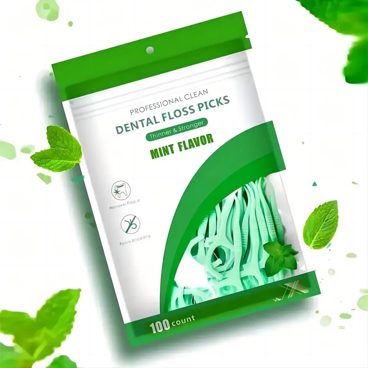 100 palillos de dientes con sabor a menta, hilo dental suave para limpieza dental, higiene bucal, decoración de mesa y accesorios.