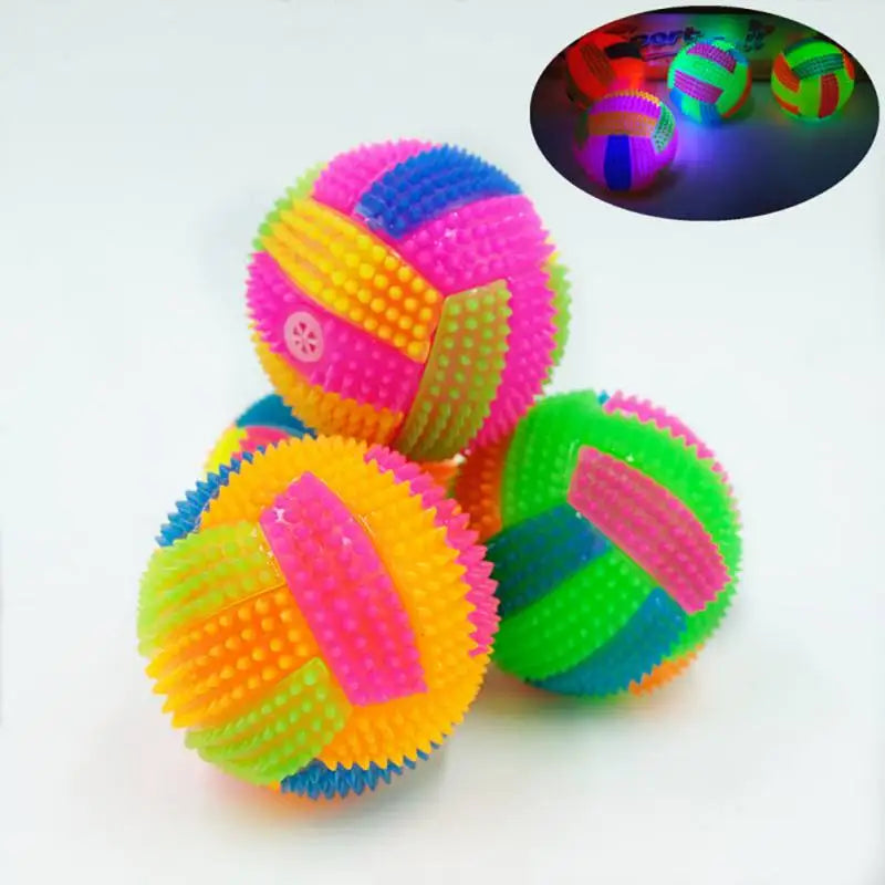 Juguete interactivo con luz LED para perros, pelota masticable para cachorros, juguete molar con luz de color para gatos y perros pequeños.