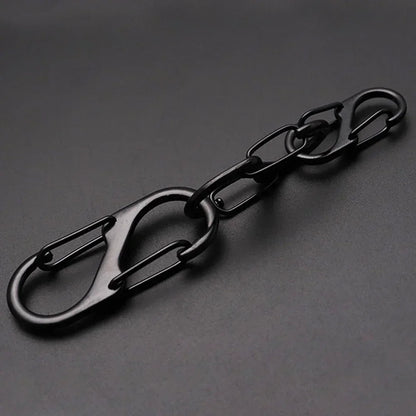 10Pcs S Type Mini Keychain Hook Stainless Steel Carabiner With Lock Anti-Theft Outdoor Camping Backpack Buckle Key-Lock Tool