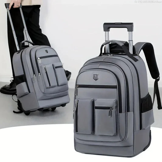 Mochila de viaje de gran capacidad con ruedas, maleta con ruedas multicapa, mochila multifuncional para fin de semana y noche.