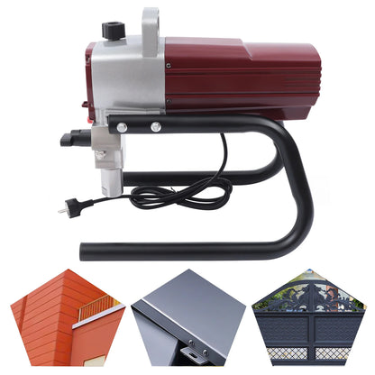Kit de pistola pulverizadora de tinta elétrica sem ar, 1800w, pressão de pulverização ajustável com tubo para parede, teto, madeira, pintura de metal