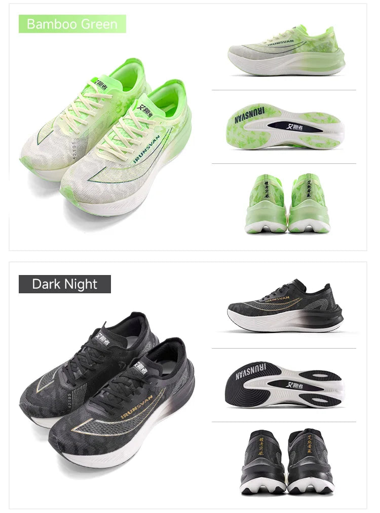 IRUNSVAN Nylon Carbon Plate Professional Marathon Running Shoes for Men Lightweight Cushioning Training Outdoor Sneakers Women