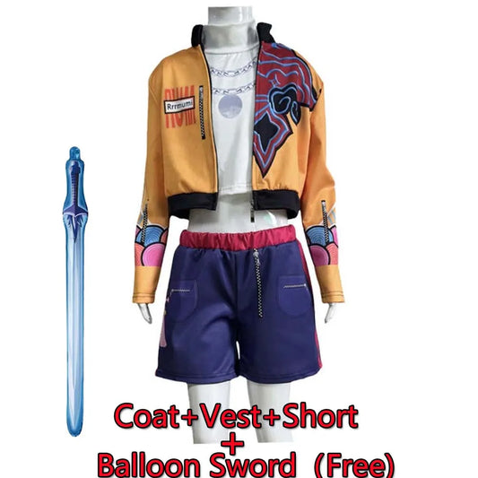 Rumi Costume Kids KPop Demon Hunter Cosplay Stage Performance Clothing Halloween Carnival Party Suit Wig Mask Balloon Sword Free