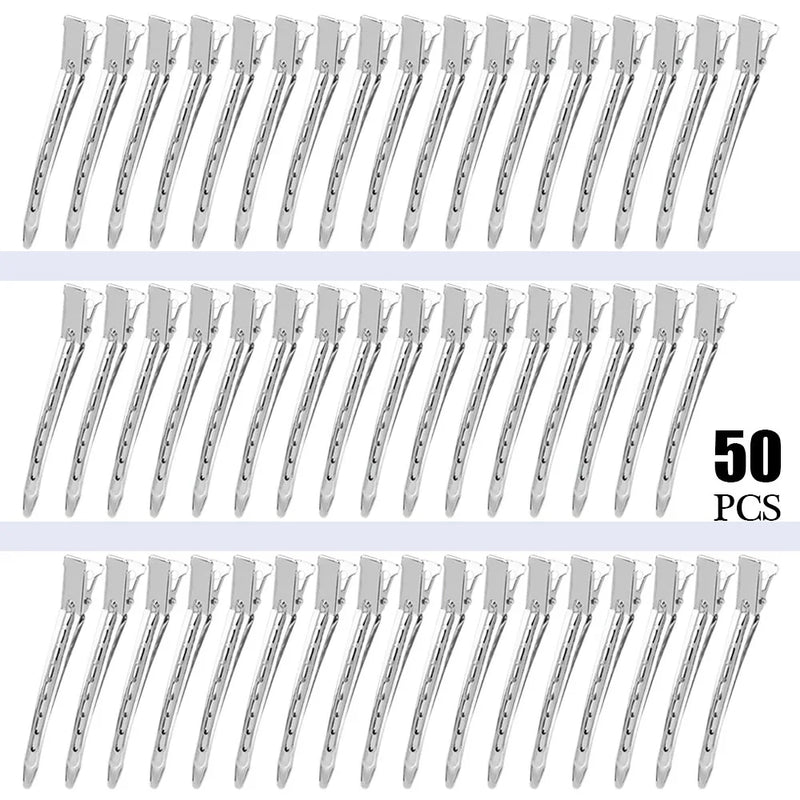 Pinzas de metal para el cabello para mujer, horquillas plateadas para peinar y seccionar, 24/30/50 piezas, pinza de cocodrilo para rizos largos y gruesos, bricolaje 