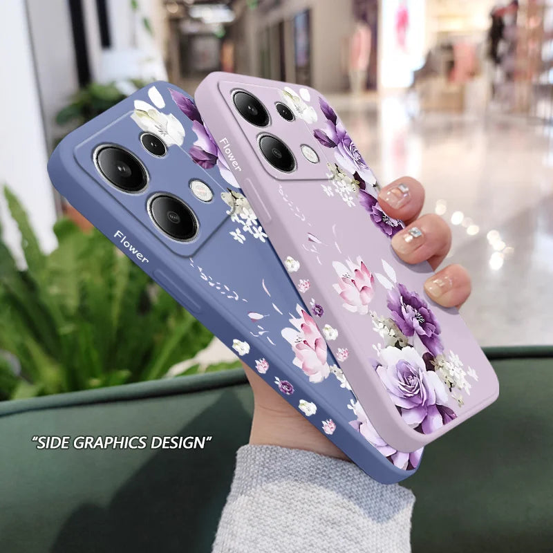 Beautiful Peony Phone Case For Xiaomi Redmi Note 14 13 12 12S 11 11S 10 10S 9 9S Pro Plus 4G 5G Liquid Silicone Cover