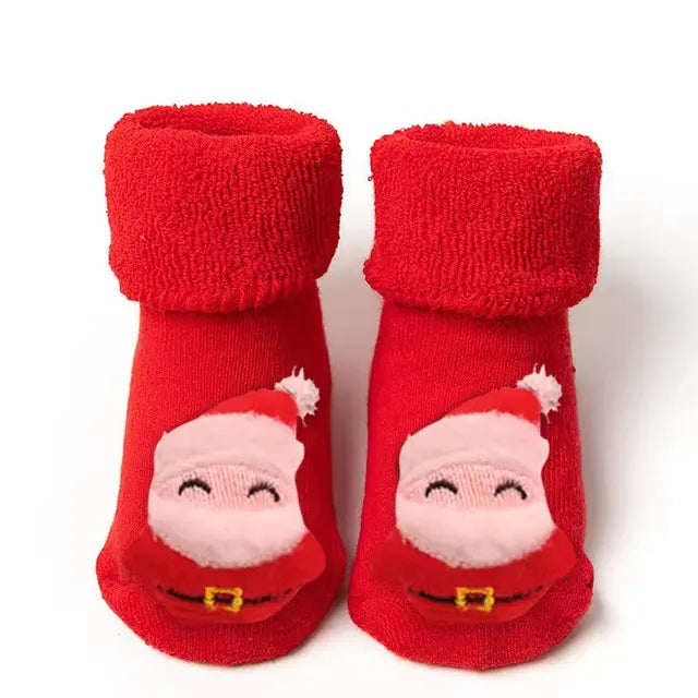 Calcetines de algodón antideslizantes para bebé, calcetines navideños para recién nacidos, bebés, niños pequeños, niñas y niños. 