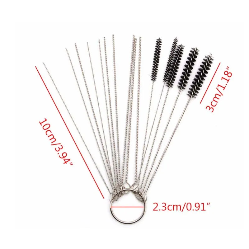 Carburetor Cleaning Tool Carbon Dirt Jet Remover Brushes Needles for Car Motorcycle Moped Scooter ATV Carb Jets Wire Cleaner Kits
