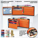Wallets Mens Slim RFID Blocking Genuine Leather with Coin Pocket  2 Banknote Compartments 10 Credit Card Holders Wallet for Men