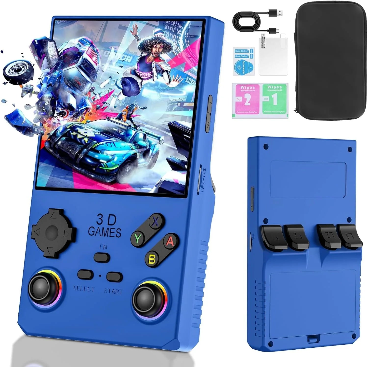 2025 V40MAX Handheld Game Console 4'' IPS Screen 4000mAh Battery Joystick RGB lighting Effect 256GB with more than 40000 games