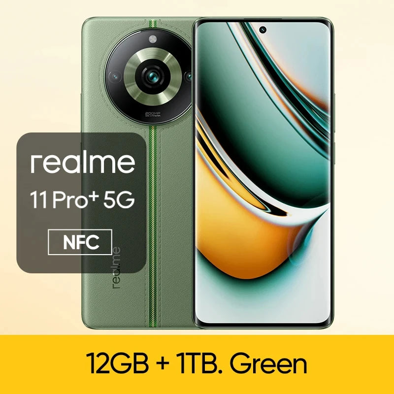 Realme 11 Pro Plus 5G Global version 6.7inch Screen 120Hz  CPU Mtk Dimensity 7050 200MP Camera 12GB RAM 1TB Storage used phone