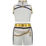 Girls' special occasion costumes Demon Hunter Rumi Girls Hip Hop Set Halloween Role Playing Dress Up Carnival Costume + Necklace
