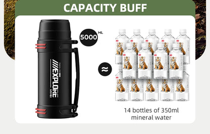 Large Capacity Thermos Bottle with handle Double-wall vacuum Insulated Bottles Leakproof Water Jug for Travel Hiking Camping