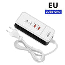 Carregador de Parede de Carregamento USB para Xiaomi, Samsung, iPad, Celular, Adaptador de Viagem, PD, 4 Portas, QC 3.0, 12W