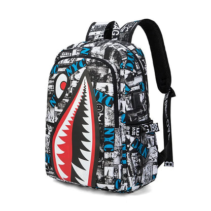 Camo Bookbag for Middle Shark Backpack Boys for Kids School Bags Travel Back Pack