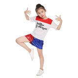 Girls Harley Squad Monster Shirt Quinn Costume Printed Jacket Shirt Pants Gloves Suicide Quinn Cosplay Halloween Costume