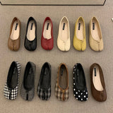 Women Flats Tabi Ninja Shoes Woman Ladies Microfiber Leather Comfy  Flats Split Toe Slippers Soft Bottom Loafers Solid Brief La