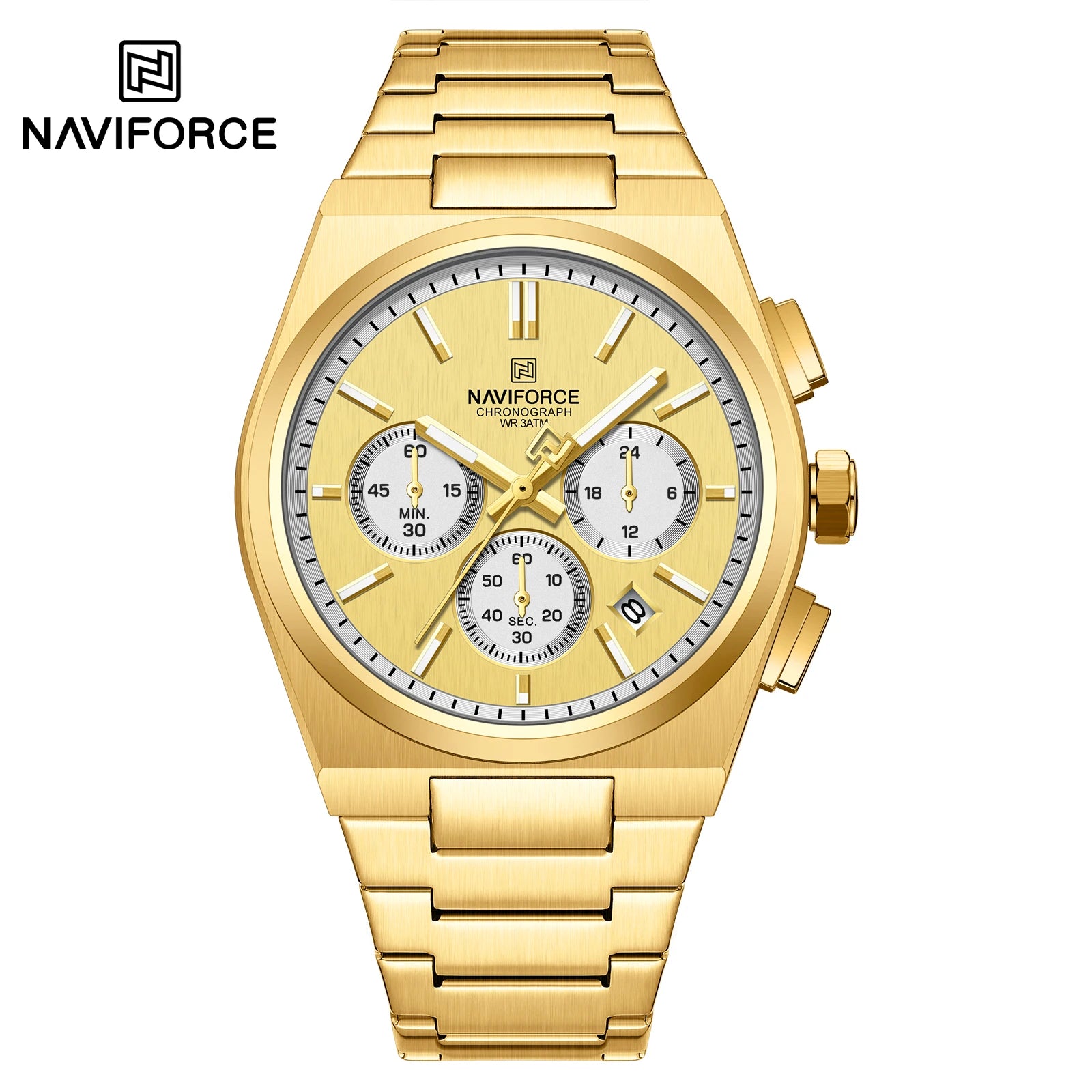 NAVIFORCE Men Casual Sport Quartz Calendar Wrist Watch for Men Business Steel Strap Waterproof Male Clock Relogio Masculino