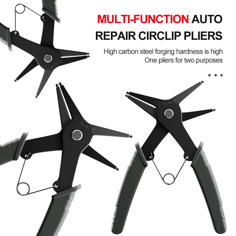 2 in 1 Snap Ring Pliers For Internal External Card Retaining Pincer Multifunctional Professional Hand Tool Hardware Repair Tool