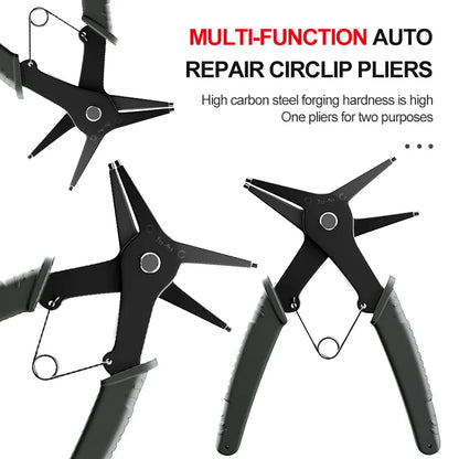 2 in 1 Snap Ring Pliers For Internal External Card Retaining Pincer Multifunctional Professional Hand Tool Hardware Repair Tool
