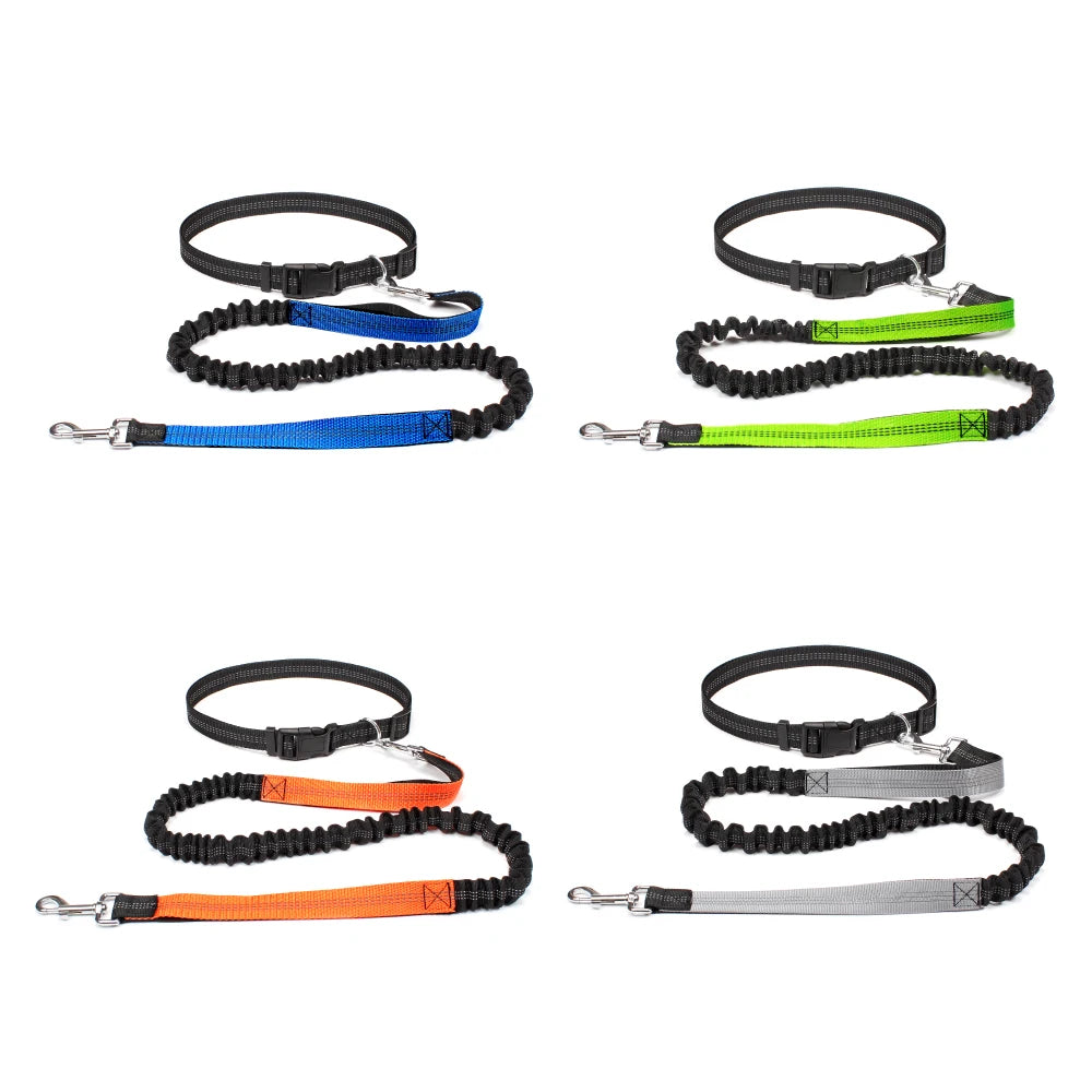 Correa de perro manos libres para pasear, correr y trotar, ajustable, cinturón de cintura, correa de pecho, cuerda de tracción, accesorios para perros