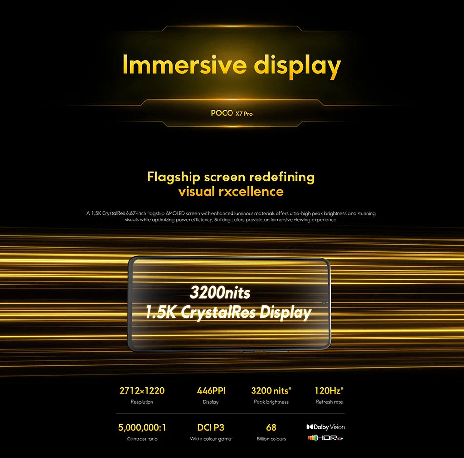 Global Version POCO X7 Pro Smartphone Dimensity 8400-Ultra 90W HyperCharge 6000mAh 6.67" AMOLED display NFC 50MP main camera