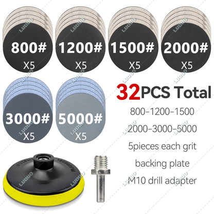 Round Wet Sanding Sheet Dry Polishing Sandpaper For Car Detailing Headlight Restoration Grinder Accessories Sanding Discs Paper