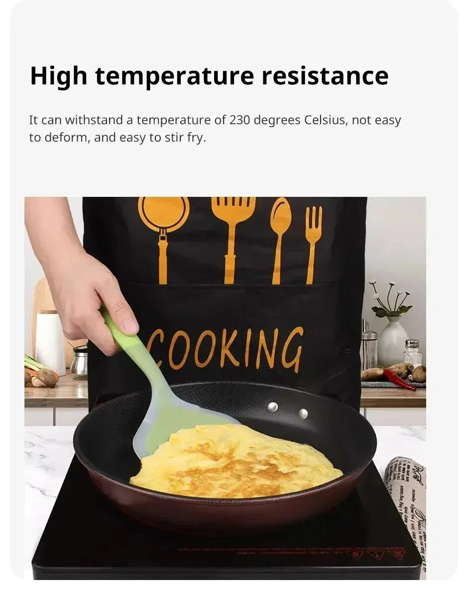 1 Uds. Utensilios de cocina de silicona de Color aleatorio, espátula para carne, huevo, raspador de cocina, herramientas de cocina anchas para Pizza, pala