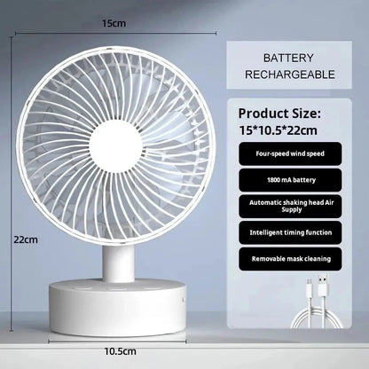 Xiaomi Youpin Fan Small White Desktop Timer Mute With Four-speed Adjustable Portable Fan Recharging Models Detachable Desk fan