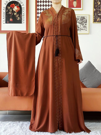 Vestido elegante de gasa para mujer, abaya abierta con cremallera, ropa musulmana, cárdigan islámico, abaya, nuevo