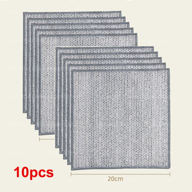 Paño de limpieza de alambre de acero grueso, antirayaduras, de doble capa, de microfibra, para lavar platos, ollas y cocina, 20 o 5 unidades
