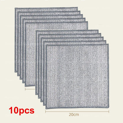 Paño de limpieza de alambre de acero grueso, antirayaduras, de doble capa, de microfibra, para lavar platos, ollas y cocina, 20 o 5 unidades