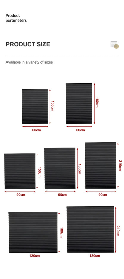 Self-Adhesive Pleated Blind High Shading Non-Woven Window Shade Bathroom Kitchen Balcony Zebra Blackout Curtain