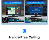 Junsun 9 inch Car DVR 4K Dash Cam Wireless Carplay for Apple Android Auto Dual Lens Video Recorder Dashboard Monitor FM BT AUX