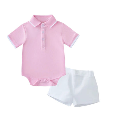 Conjunto de ropa de verano para bebé niño con gorro, polos de verano, camisa de manga corta, pantalones cortos, conjunto de ropa para niño