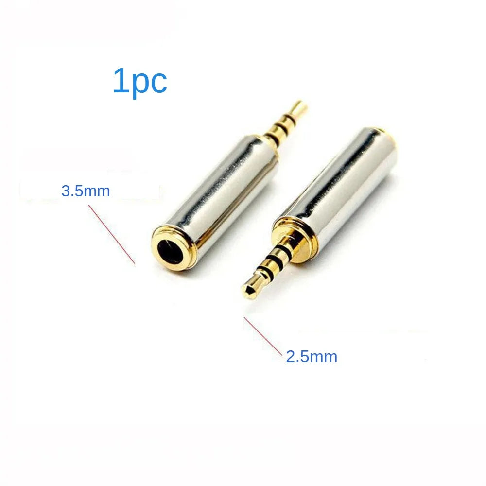 Conector Plug and Play de 3,5 mm, interfaz de 2,5 mm, conversión de audio para auriculares, conector pequeño a grande, proceso de chapado en oro, fácil de usar.