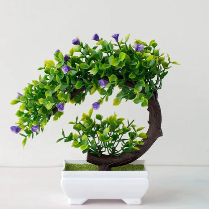 Artificial Bonsai Tree Ornaments, Fake Flowers, Tabletop Potted Plants, Simulated Plants 