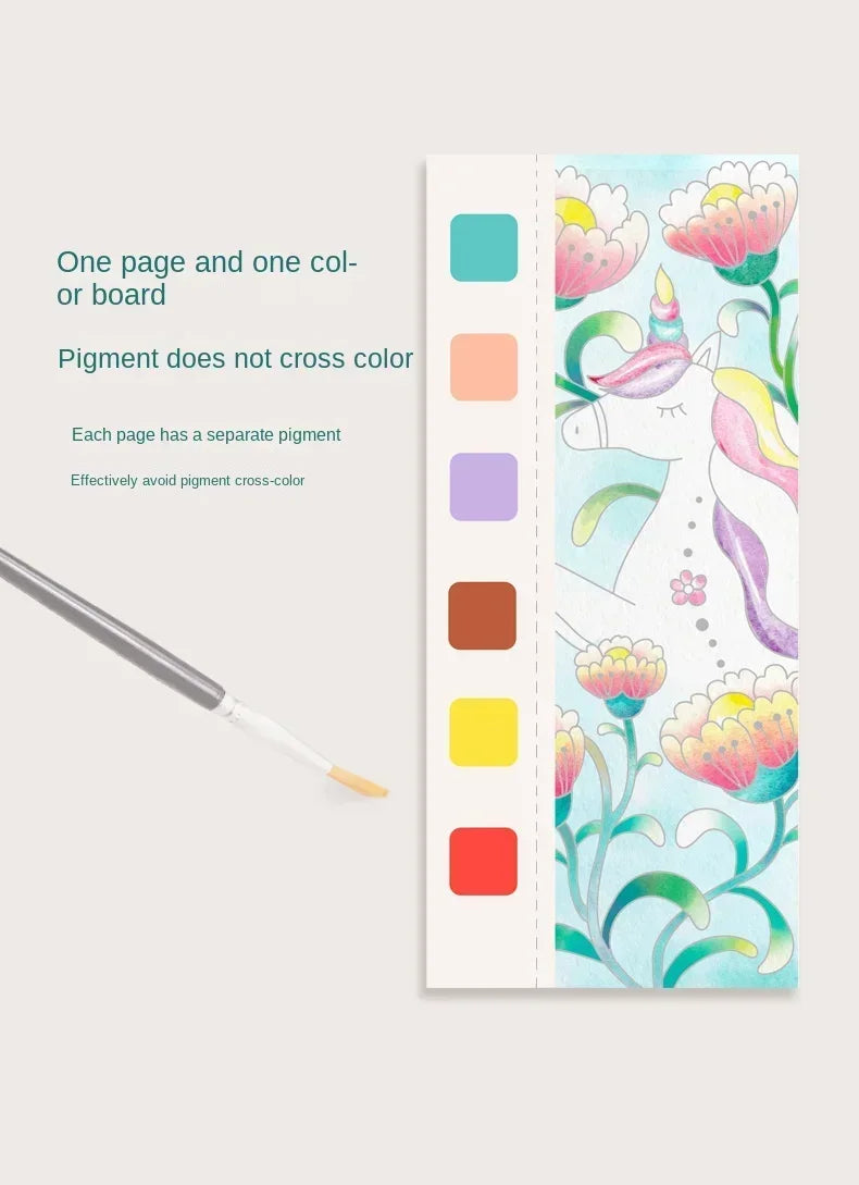 20 Sheets Portable Children Watercolor Painting Book Paint with Water Kids Gouache Graffiti Picture Coloring Drawing Toys Gifts