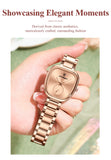 POEDAGAR Reloj de lujo para mujer, resistente al agua, de acero inoxidable, de cuarzo, de alta calidad, elegante