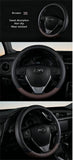 PU Leather Contrast Colour Car Steering Wheel Cover  Sweat Absorbent, Wear Resistant and Non-slip, Universal in All Seasons