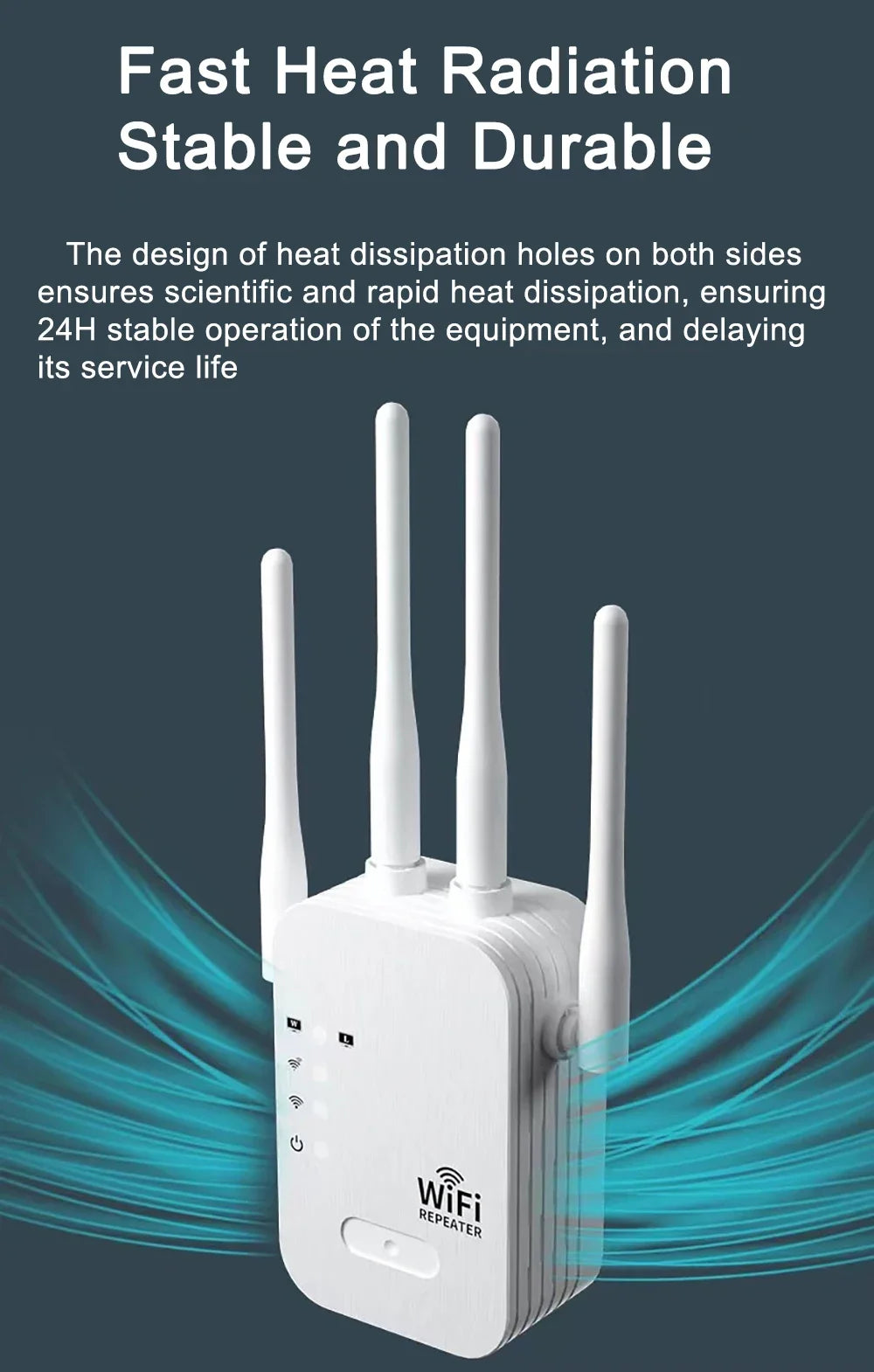 1200Mbps WiFi Repeater Wireless Extender WiFi Booster 5G 2.4G Dual-band Network Amplifier Long Range Signal WiFi Router Home